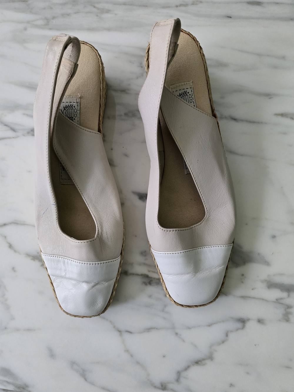 Vintage Andre Assous Paula-1 Leather Slingback Espadrilles Spain Size 8M